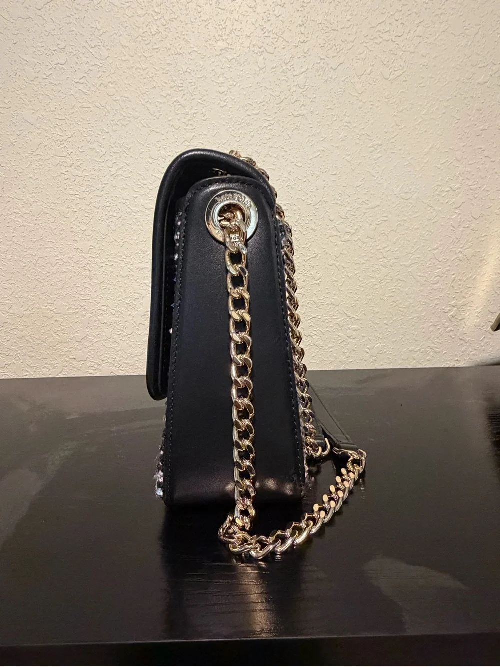 kate spade Woven Tweed Crossbody Bag in Black and Pink